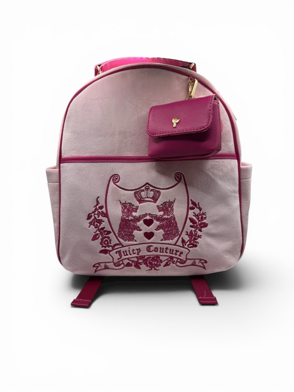 Juicy Couture Light Pink and Fuchsia Crest Backpack